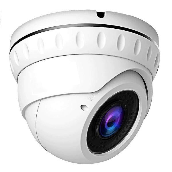 [1PV-2812TVDW2] 1stPV 2.8-12mm Varifocal Lens Dome Outdoor Surveillance Camera, 2MP 4in1 (TVI/AHD/CVI/CVBS), Smart IR Tech, Analog CCTV Security Camera, Metal, White, TEL Live Local Service