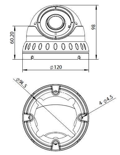 [1PV-2812IPDC2] 1stPV 2.8-12mm WideAngle Lens PoE IP Dome Outdoor Surveillance Camera, 1080P Full HD, 2MP 4in1 (TVI/AHD/CVI/CVBS), Smart IR Tech, Onvif IR Night Vision, Metal, White, TEL Live Local Service