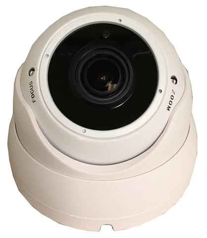 [1PV-2812IPDC5] 1stPV 2.8-12mm WideAngle Lens PoE IP Dome Outdoor Surveillance Camera, 1080P Full HD, 5MP 4in1 (TVI/AHD/CVI/CVBS), Smart IR Tech, Analog CCTV Security Camera, Metal, White, TEL Live Local Service