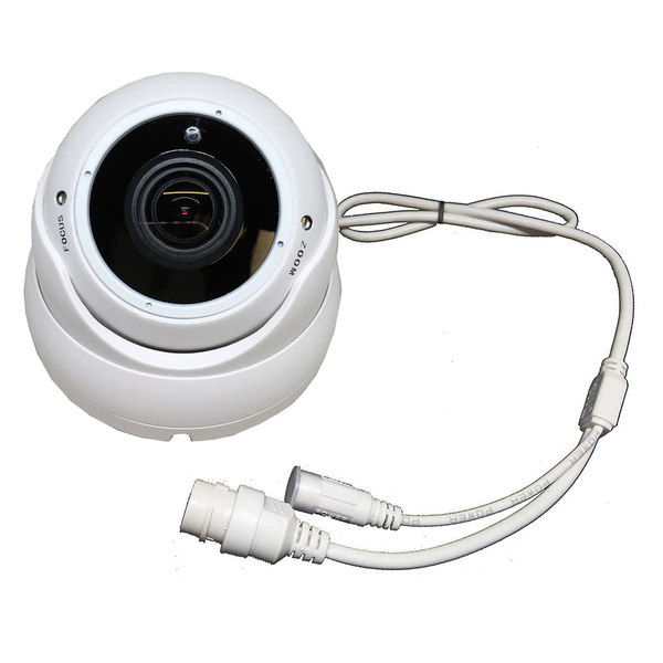 [1PV-2812IPDC5] 1stPV 2.8-12mm WideAngle Lens PoE IP Dome Outdoor Surveillance Camera, 1080P Full HD, 5MP 4in1 (TVI/AHD/CVI/CVBS), Smart IR Tech, Analog CCTV Security Camera, Metal, White, TEL Live Local Service